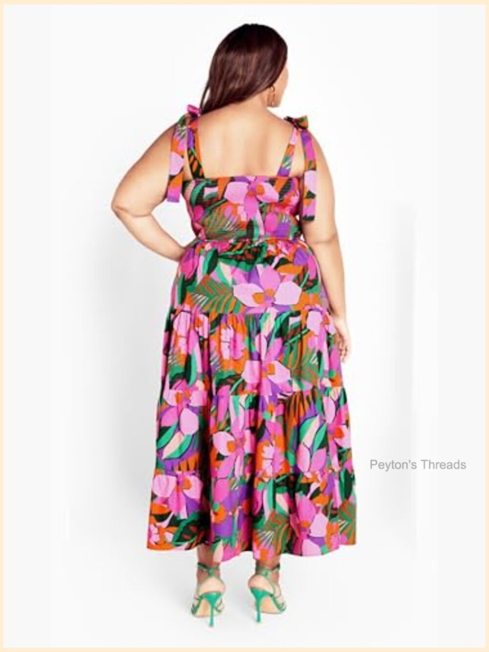 Plus Size Maxi Dress with Side Pockets and Adjustable Straps - Picture 5 of 7